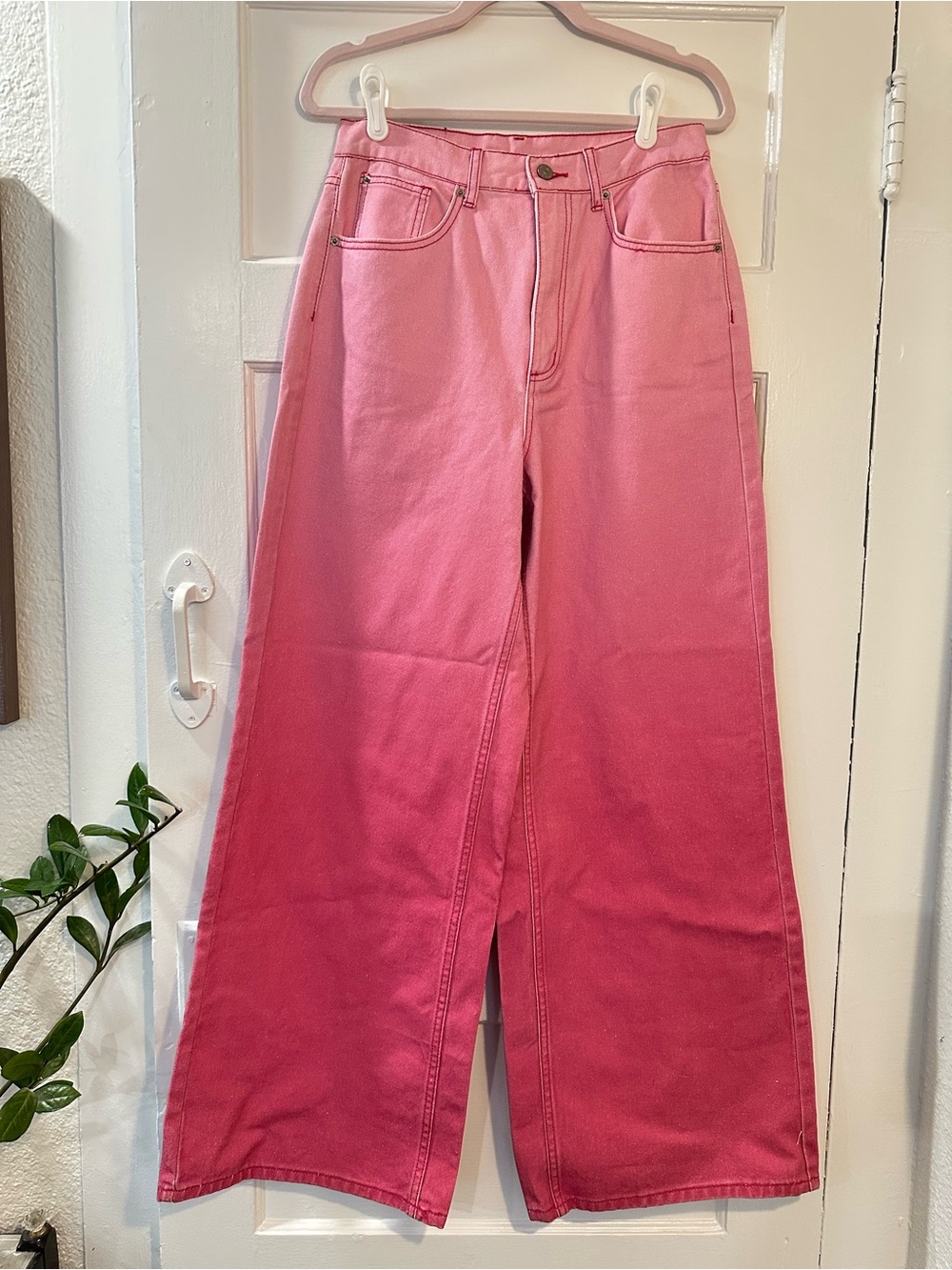 Urban Outfitters BDG Pink Ombre Wide-Leg Jeans - Picture 2 of 5